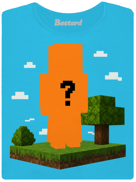 Minecraft z vlastnej fotky dámske tričko s lemom Blue Atol