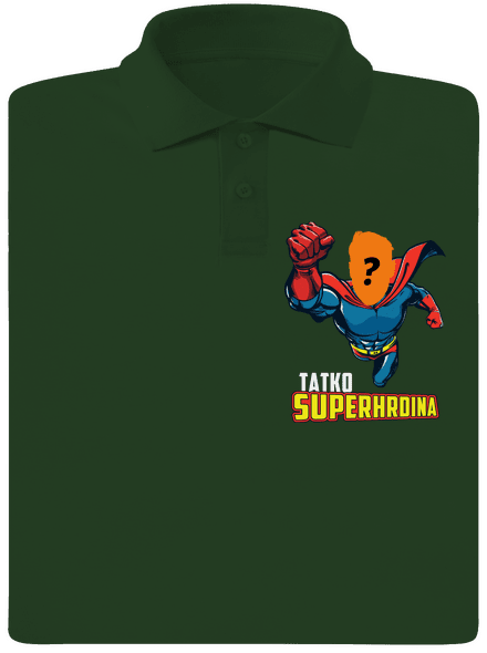 Tatko superhrdina pánska polokošeľa Bottle Green Mal