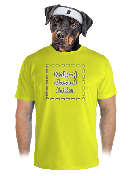 Vlastná potlač pánske športové tričko Neon Yellow