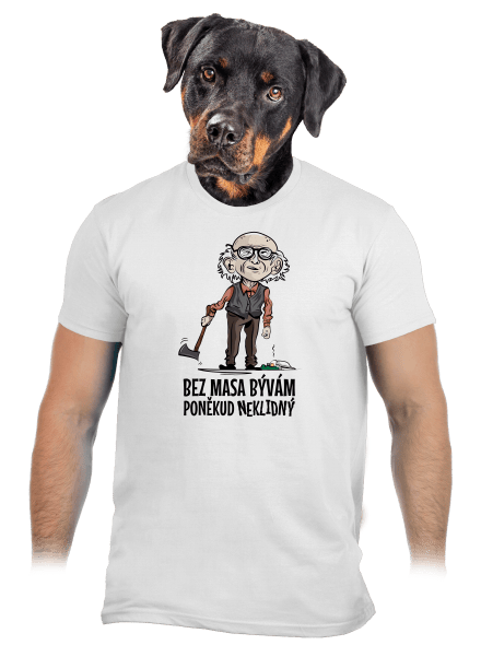 Neklidný bez masa pánske tričko White