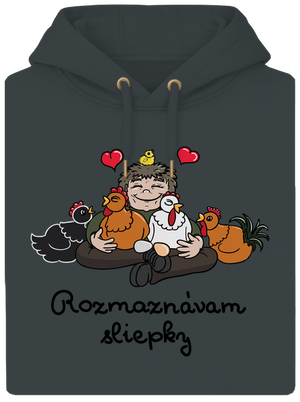 Rozmaznávam sliepky unisex mikina premium Charcoal