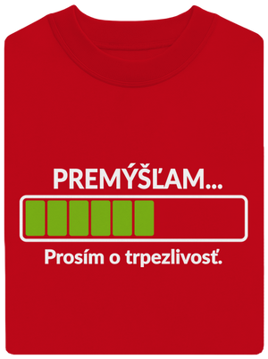 Premýšľam unisex mikina bez kapucne Red