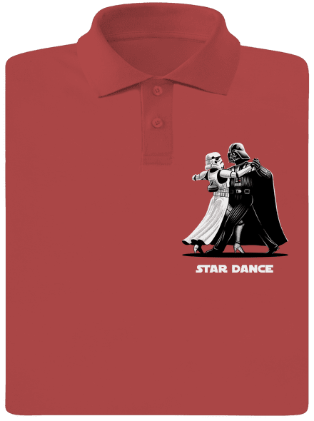 Star dance pánska polokošeľa Burgundy