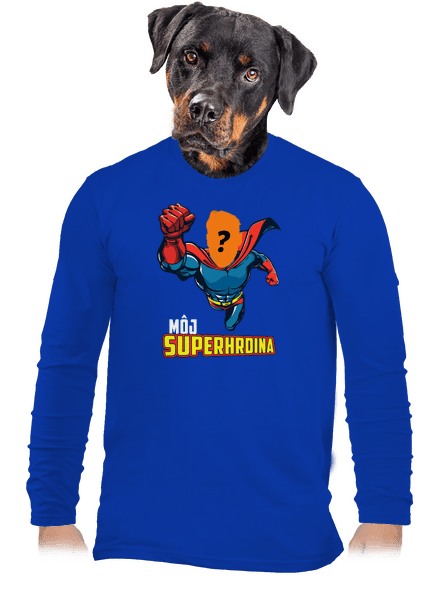Môj superhrdina pánske dlhý rukáv Royal Blue