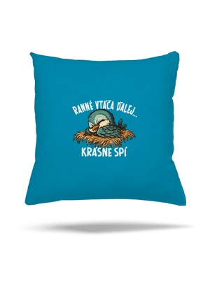 Ranné vtáča spí vankúš Blue Turquoise