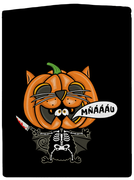 Halloweenská kočička pánska mikina na zips Black