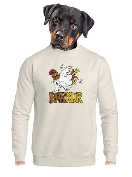 Parkur unisex mikina bez kapucne Off White