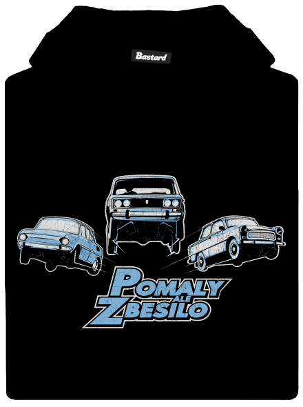 Pomaly a zbesilo detská mikina klokanka Black