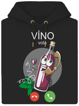 Červené víno volá unisex mikina premium Dark Black