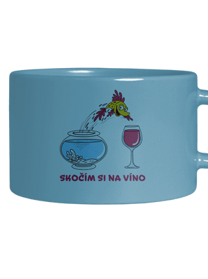 Skočím si na víno hrnček makronka Blue Macaron