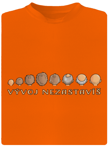 Vývoj nezastavíš pánske športové tričko Neon Orange