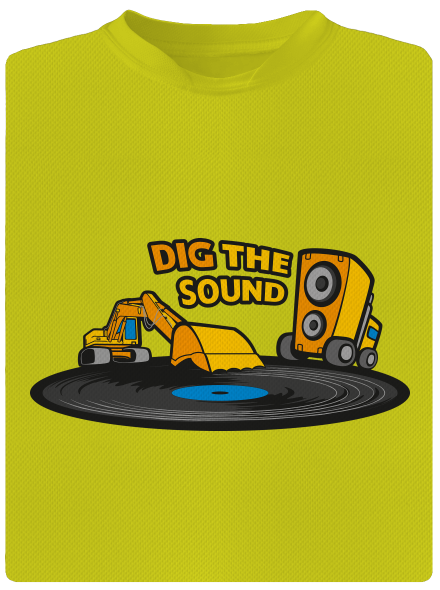 Dig the sound pánske športové tričko Neon Yellow