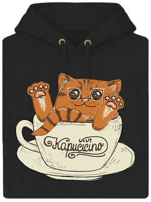 Kapučičíno unisex mikina premium Dark Black