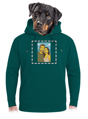 Simpsonovi z vlastnej fotky unisex mikina premium Emerald Green