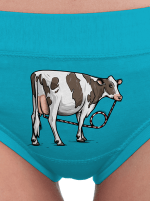 Cow drink dámske nohavičky Turquoise