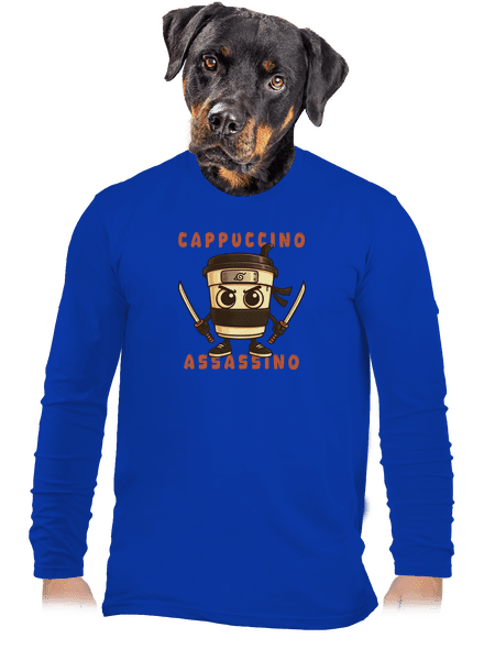 Cappuccino Assasino – Italian Brainrot pánske dlhý rukáv Royal Blue