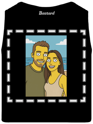 Simpsonovi z vlastnej fotky pánske tielko Black