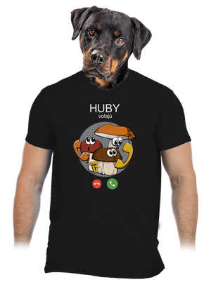Huby volajú pánske tričko Black