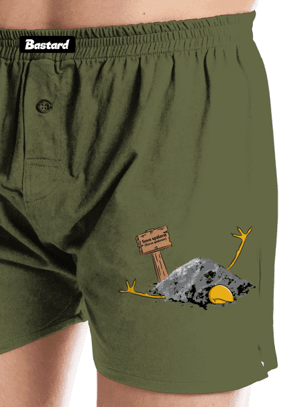 Sova spálená pánske trenky Khaki