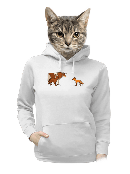 Vůl, pes a vulpes dámska mikina klokanka White