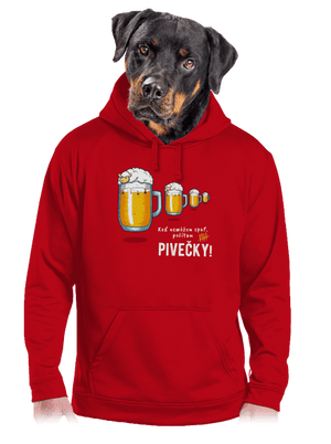 Pivečka pánska mikina klokanka Red