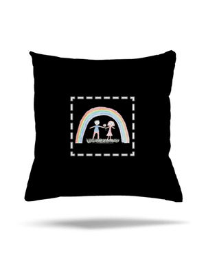 Detské kresby - Nahraj vlastnú vankúš Black