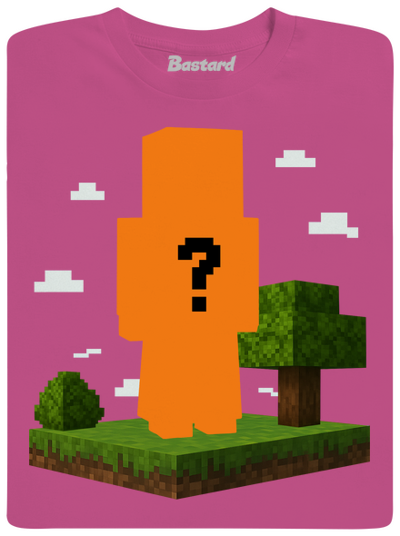 Minecraft z vlastnej fotky detské tričko Fuchsia