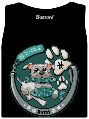 Psí horoskop: Ryba dámske tielko klasické Black