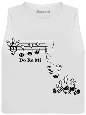 Do re mi fall dámske tielko voľné White