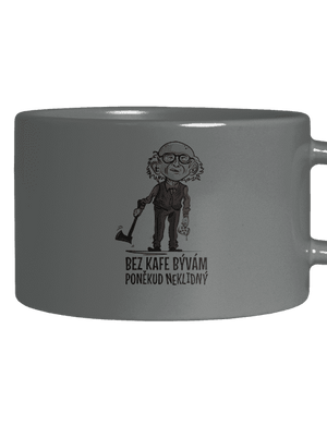 Neklidný bez kafe hrnček makronka Grey Macaron