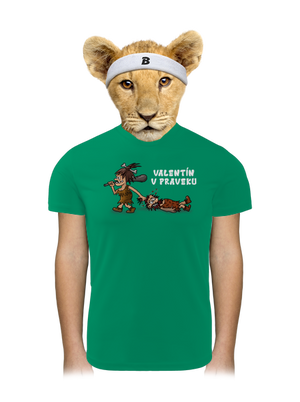 Valentín v praveku detské športové tričko Kelly Green Mal