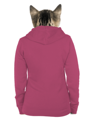 Bez potlače dámska mikina na zips Magenta