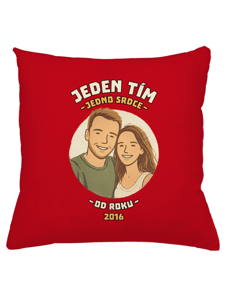 Jeden tím z vlastnej fotky vankúš Red