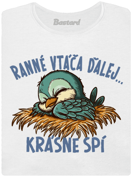 Ranné vtáča spí dámske tričko prémium White