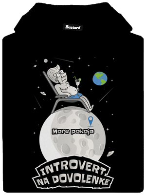 Introvert na dovolenke pánska mikina klokanka Black