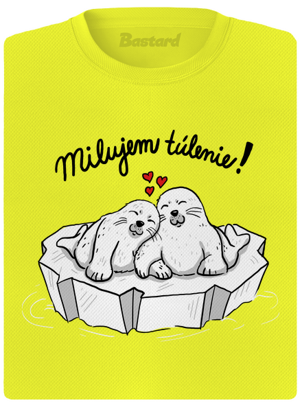 Milujem túlenie dámske športové tričko Neon Yellow