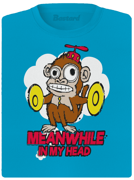 Monkey in my head dámske športové tričko Blue Atol