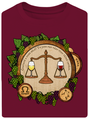 Vínny horoskop: Váha unisex tričko oversized Garnet