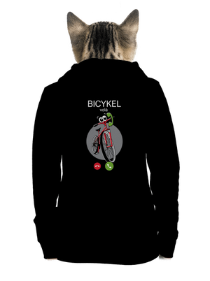 Bicykel volá dámska mikina na zips Black