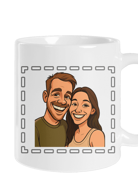 Karikatúra z vlastnej fotky klasický hrnček White