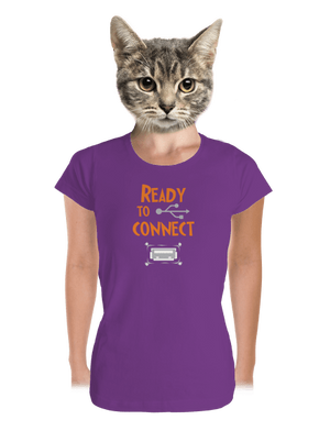 USB pripojenie dámske tričko prémium Purple