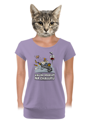 Valím na chalupu dámske tričko s lemom Lavender