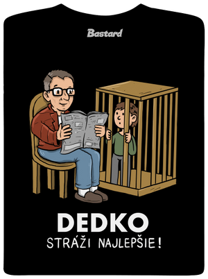 Dedko stráži najlepšie pánske dlhý rukáv Black