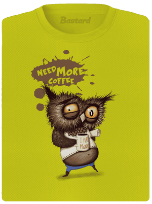 Need more coffee dámske športové tričko Neon Yellow