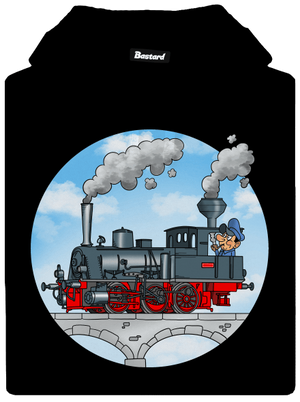 Dym z komína pánska mikina klokanka Black