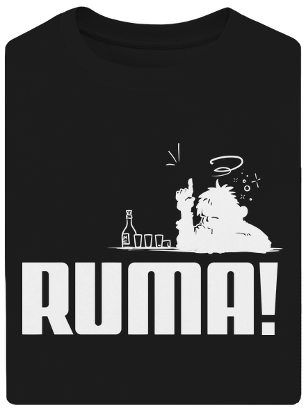 Ruma unisex tričko oversized Black