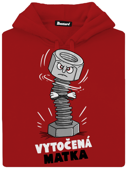 Vytočená matka dámska mikina klokanka Red Mal
