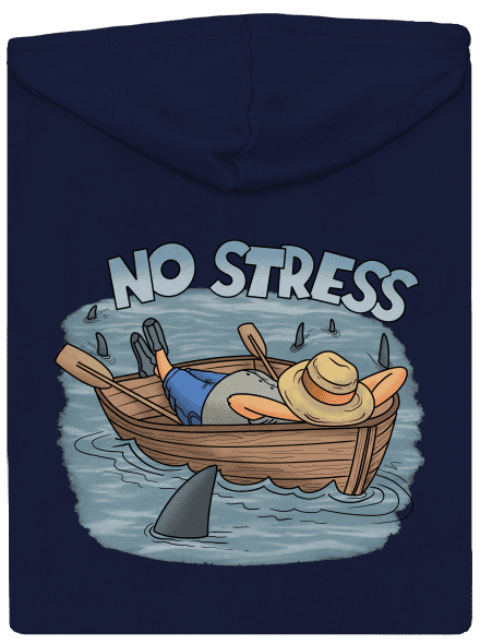 No stress pánska mikina na zips Navy