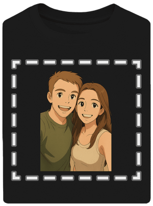 Ghibli efekt z vlastnej fotky unisex tričko oversized Black