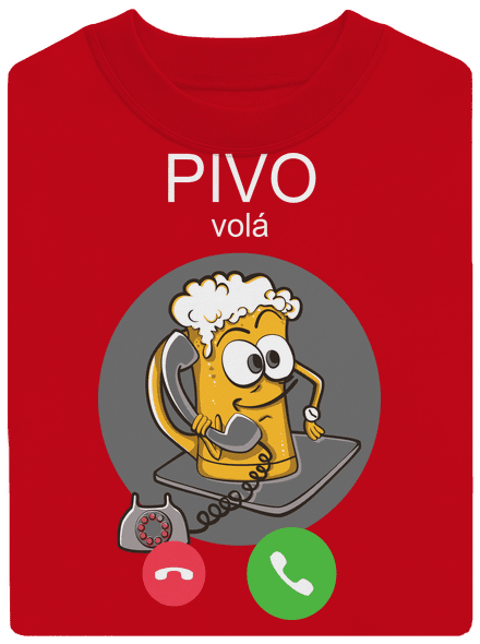 Pívo volá unisex mikina bez kapucne Red